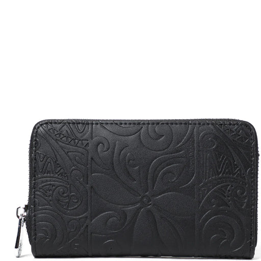 Happy Wahine Chloe Wallet, Tapa Tiare Embossed Black - Wallet - Leilanis Attic