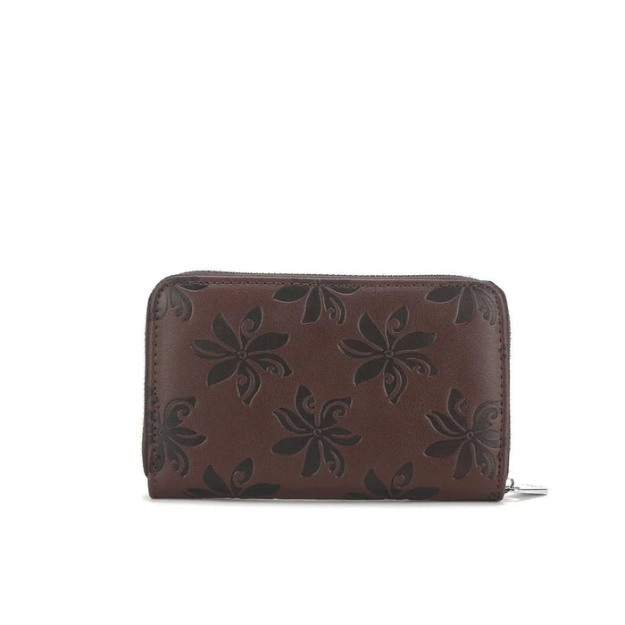 Happy Wahine Chloe Wallet, Tiare Embossed Brown - Black - Wallet - Leilanis Attic