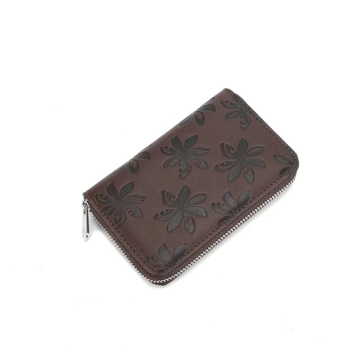 Happy Wahine Chloe Wallet, Tiare Embossed Brown - Black - Wallet - Leilanis Attic