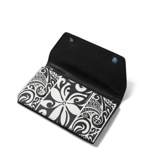 Happy Wahine Clutch, Tapa Tiare Black - Wallet - Leilanis Attic