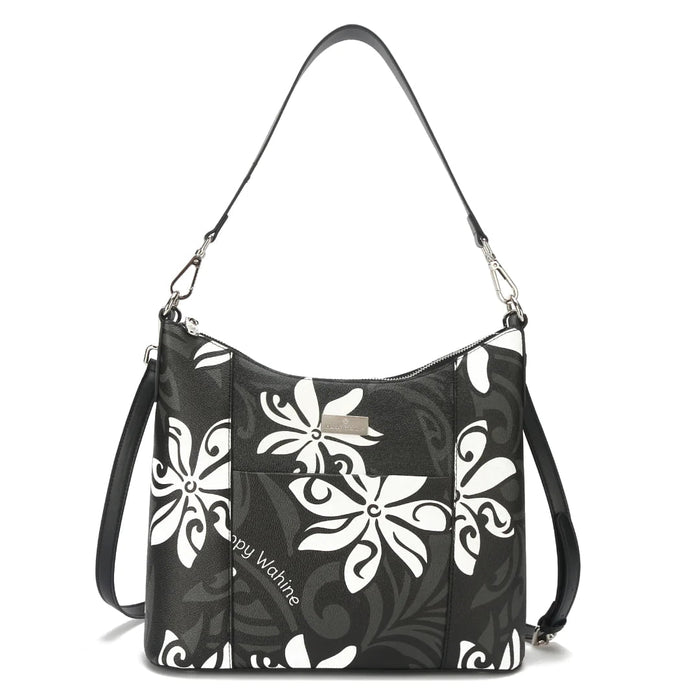 Happy Wahine, Hobo Bag Sara Tiare Infinity - Black - Purse - Leilanis Attic