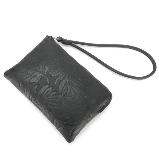 Happy Wahine Judy Wristlet, Ulu Embossed Black - Wallet - Leilanis Attic