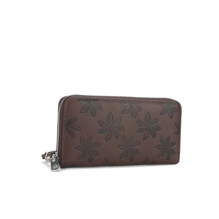 Happy Wahine Kaylee Wallet, Tiare Embossed Brown - Black - Wallet - Leilanis Attic