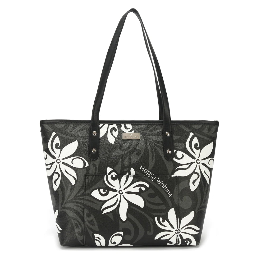 Happy Wahine Lianne Infinity Tiare Tote - Black — Leilanis Attic