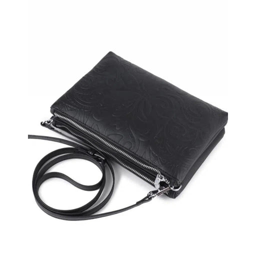 Happy Wahine Marisa Crossbody, Tapa Tiare Embossed Black - Wallet - Leilanis Attic