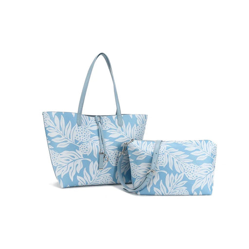 Happy Wahine Reversible Nancy Large Tote, Ulu Blue - Purse - Leilanis Attic