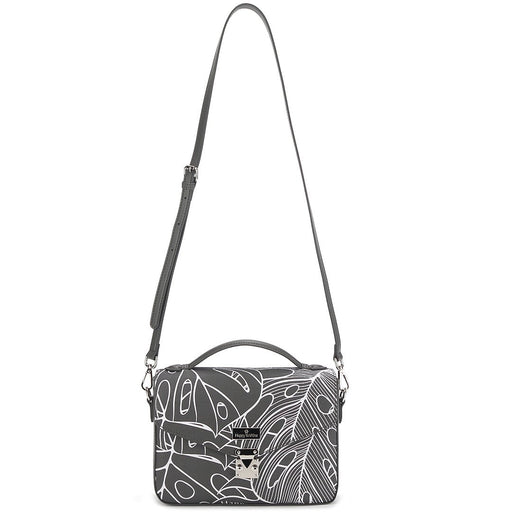 Happy Wahine Satchel, Alice, Monstera Lines Grey - Purse - Leilanis Attic