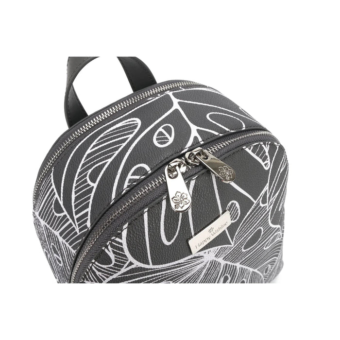 Happy Wahine Tiffany Backpack, Monstera Lines - Grey - Backpack - Leilanis Attic