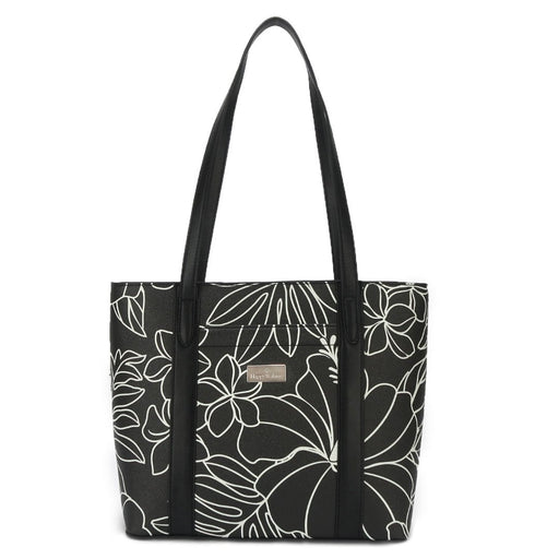 Happy Wahine, Tote Anny, Hibiscus Lines Black - Tote Bag - Leilanis Attic