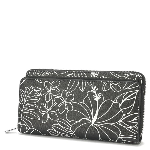 Happy Wahine Wristlet Allison Hibiscus Lines Black - Wallet - Leilanis Attic