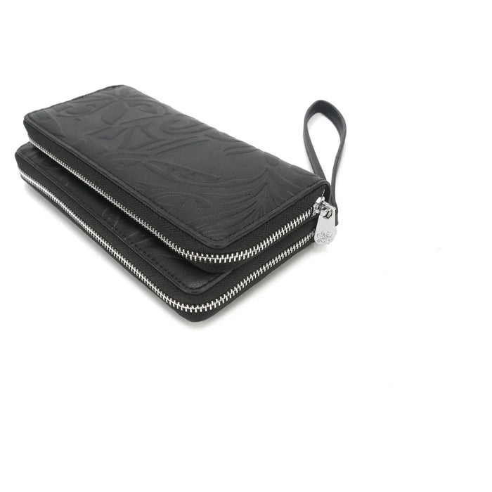 Happy Wahine Wristlet Allison Tiare Infinity Embossed Black - Wallet - Leilanis Attic