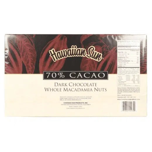 Hawaiian Sun 70% Cacao Dark Chocolate Whole Macadamia Nuts - Food - Leilanis Attic