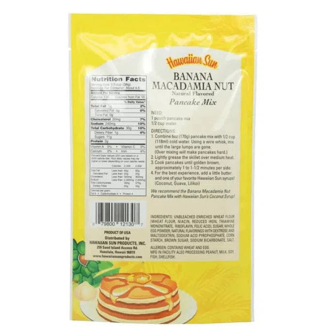 Hawaiian Sun Pancake Mix Banana Macadamia Nut, 6oz - Food - Leilanis Attic