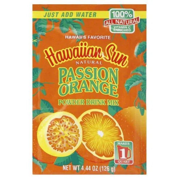 Hawaiian Sun Powdered Drink, Passion Orange, 4.16 oz - Food - Leilanis Attic