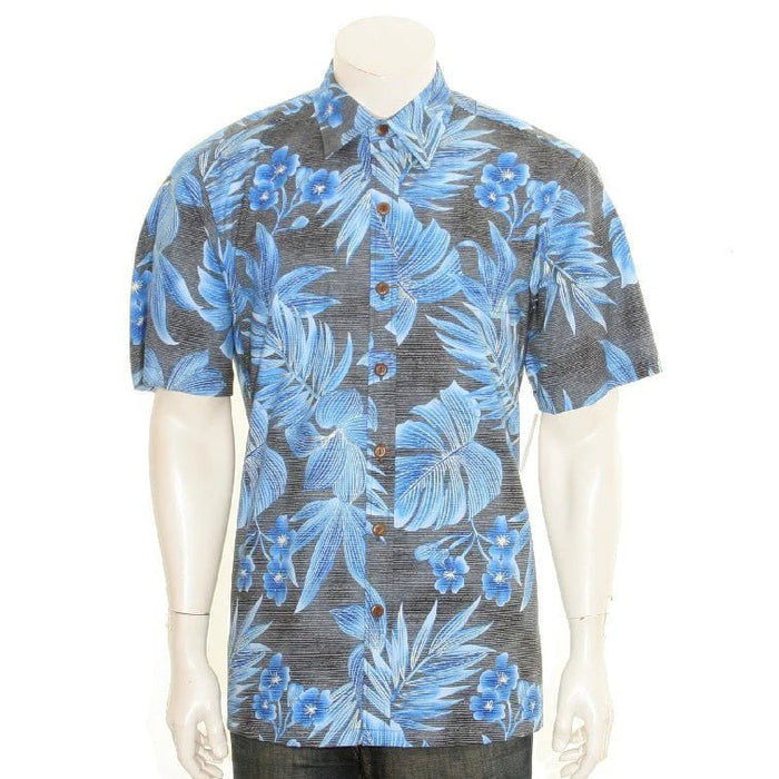 Hilo Hattie "Laulima" Aloha Shirt Black/Blue - Aloha Shirt - Mens - Leilanis Attic