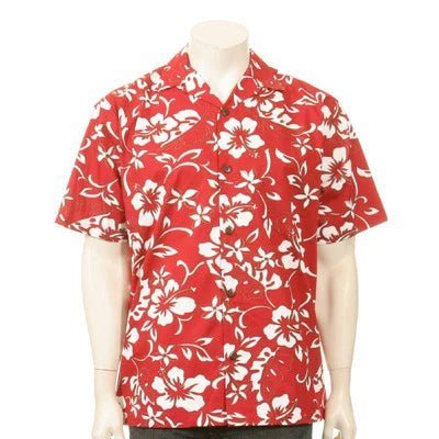 Hilo Hattie Mens "Classic Hibiscus" Aloha Shirt (Red) - Aloha Shirt - Mens - Leilanis Attic