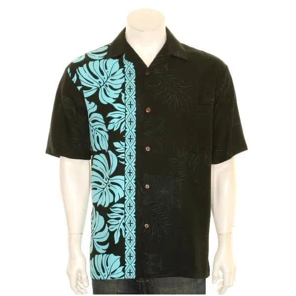 Hilo Hattie Mens “Prince Kuhio” Aloha Shirt (Black - Blue) - Aloha Shirt - Mens - Leilanis Attic