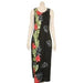 Hilo Hattie Womens “Dobby Orchid” Panel Long Dress (Black) - Aloha Dress - Leilanis Attic