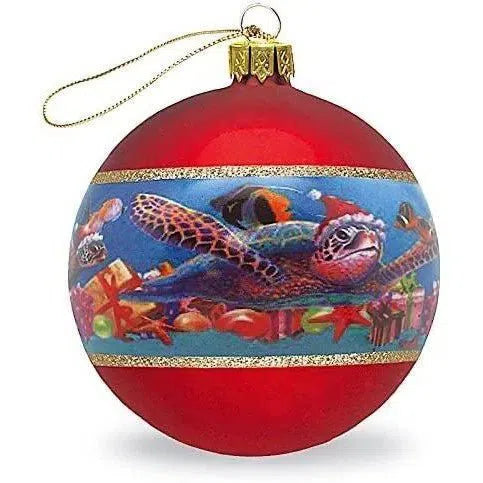 Honu Christmas, Single HP Glass - Ornament - Leilanis Attic