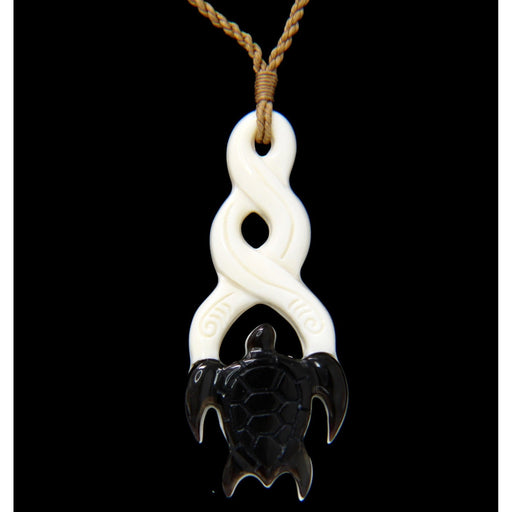 Infinity Honu Black Bone Necklace - Jewelry - Leilanis Attic