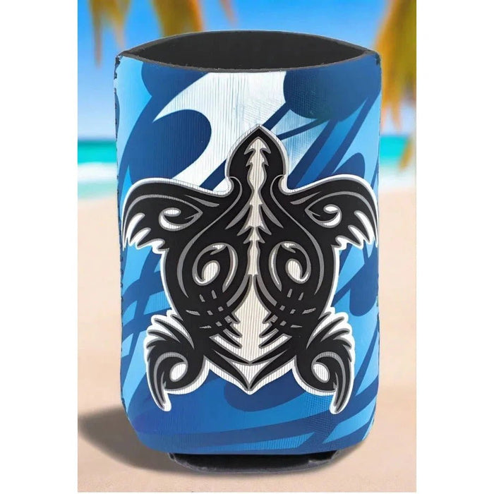 Island Can Cooler, Coozie, Tribal Honu - Nick - Nacks - Leilanis Attic