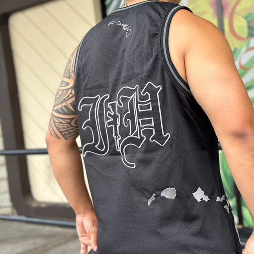 Island Hustle - Black on Black Basketball Jersey-Jersey-Leilanis Attic