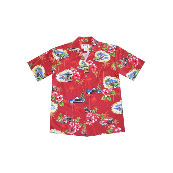 KY's Men's Hawaiian Christmas Aloha Shirt - Cruisin' Santa - Aloha Shirt - Mens - Leilanis Attic