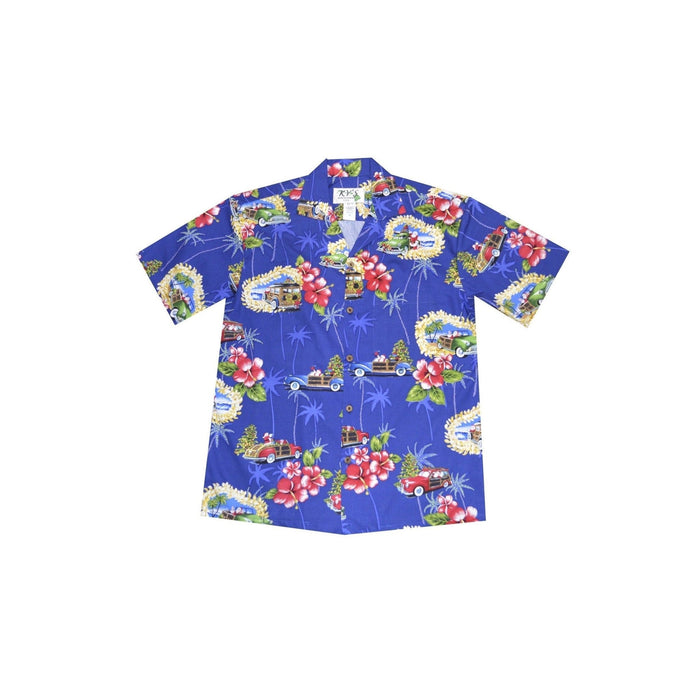 KY's Men's Hawaiian Christmas Aloha Shirt - Cruisin' Santa - Aloha Shirt - Mens - Leilanis Attic