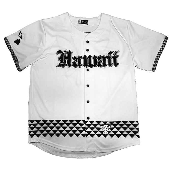 Kua Kanaka Maoli White Baseball Jersey - Baseball Jersey - Leilanis Attic