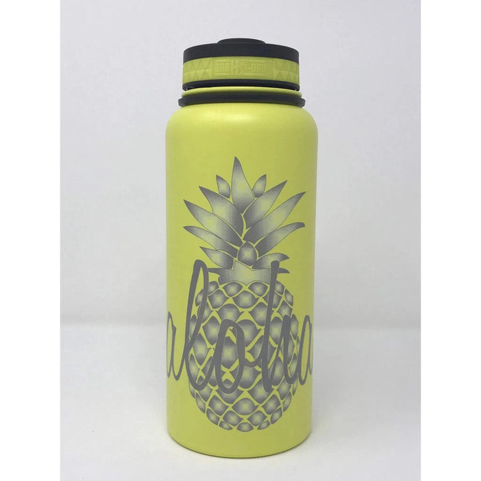 Laser Engraved Aloha Pineapple Flask - Flask - Leilanis Attic