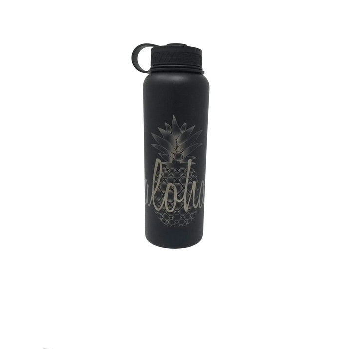 Laser Engraved Aloha Pineapple Flask - Flask - Leilanis Attic