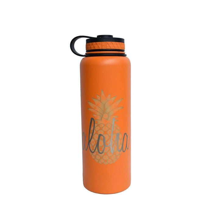 Laser Engraved Aloha Pineapple Flask - Flask - Leilanis Attic