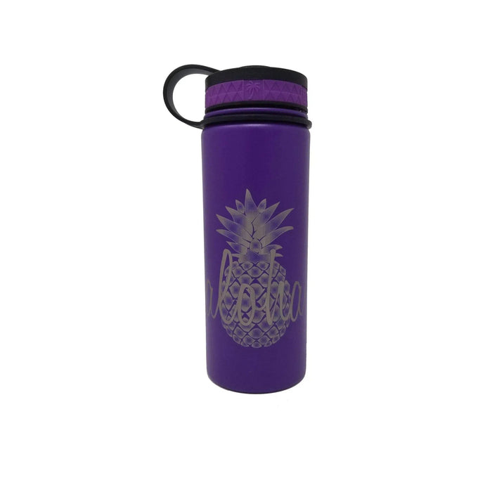 Laser Engraved Aloha Pineapple Flask - Flask - Leilanis Attic