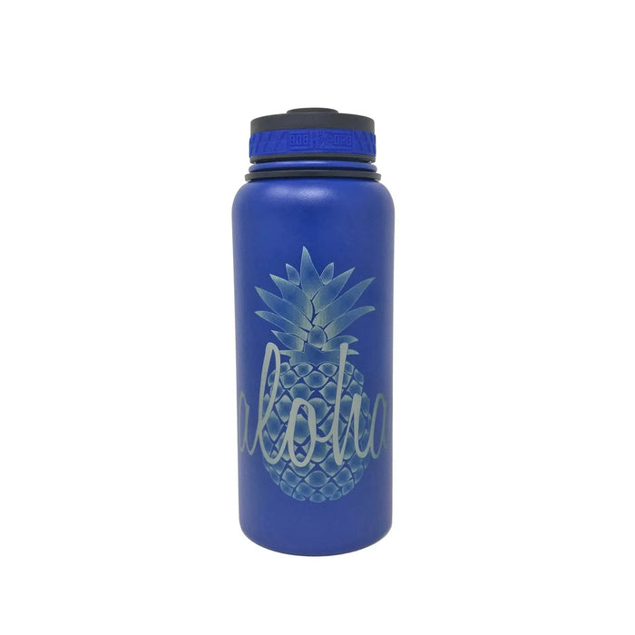 Laser Engraved Aloha Pineapple Flask - Flask - Leilanis Attic