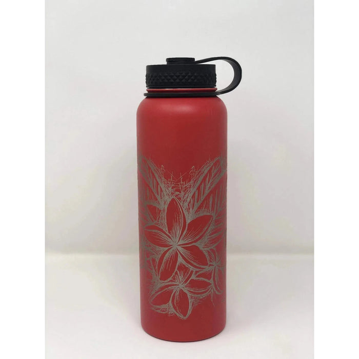 Laser Engraved Aloha Plumeria Flask - Flask - Leilanis Attic