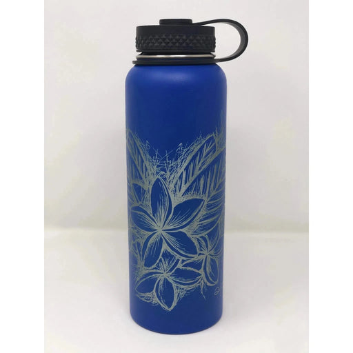 Laser Engraved Aloha Plumeria Flask - Flask - Leilanis Attic