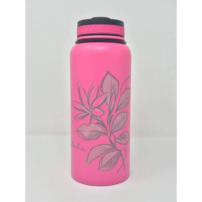 Laser Engraved Aloha Tiare Flask - Flask - Leilanis Attic