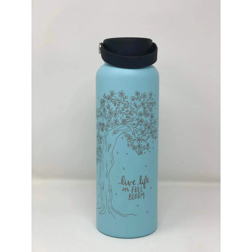 Laser Engraved Cherry Blossom Flask - Flask - Leilanis Attic
