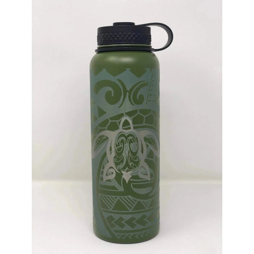 Laser Engraved Honu Tribal Flask - Flask - Leilanis Attic