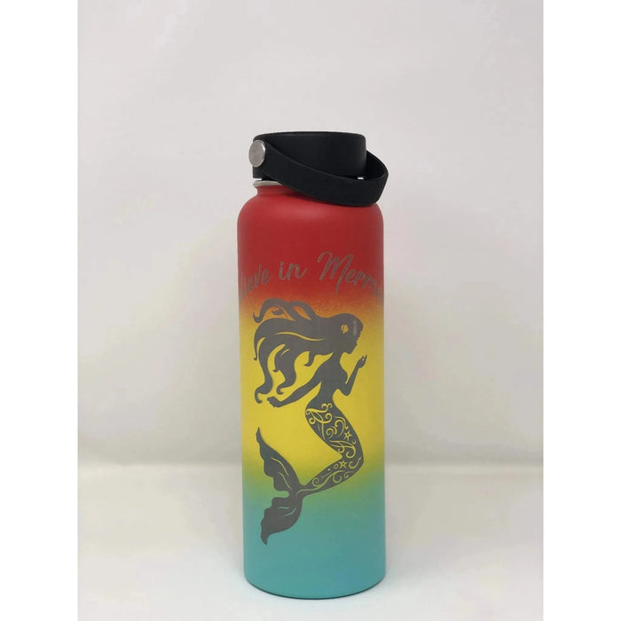 Laser Engraved I Believe in Mermaids Flask - Flask - Leilanis Attic