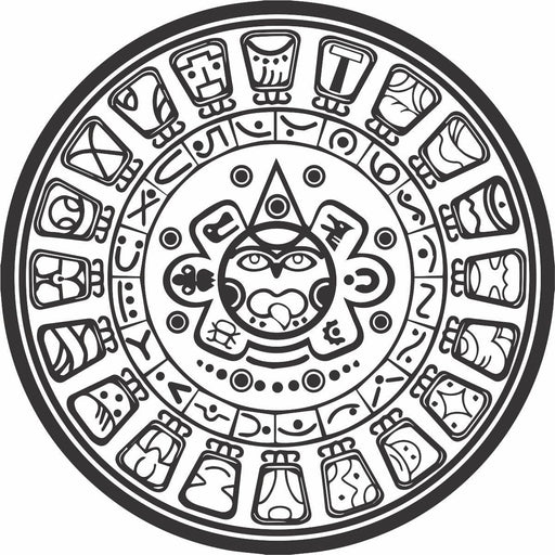 Laser Engraved Mayan Calendar Seal Flask - Flask - Leilanis Attic