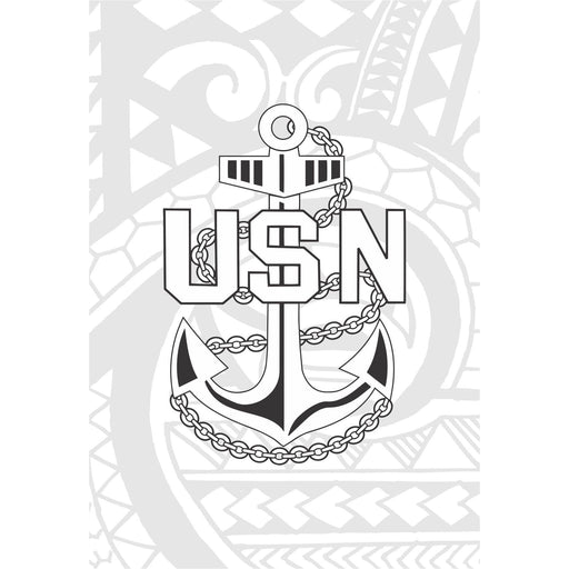 Laser Engraved Navy Chief Anchor Tribal Background Flask - Flask - Leilanis Attic