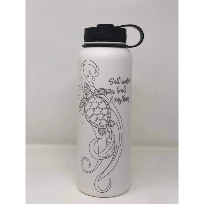 Laser Engraved Salt Water Heals Everything Flask - Flask - Leilanis Attic