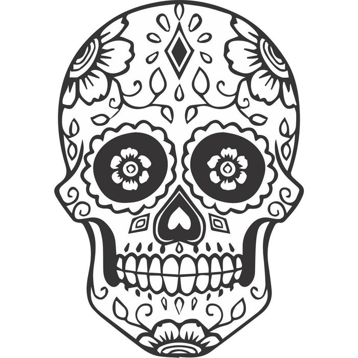 Laser Engraved Sugar Skull Flask - Flask - Leilanis Attic