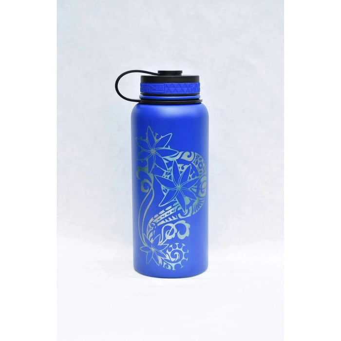 Laser Engraved Tahitian Tiare Flask - Flask - Leilanis Attic