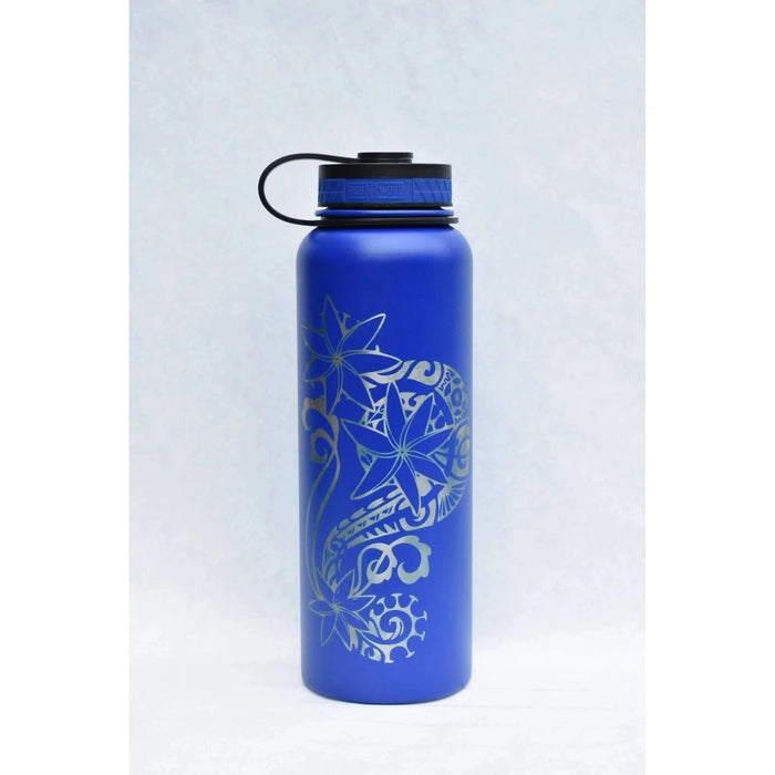 Laser Engraved Tahitian Tiare Flask - Flask - Leilanis Attic