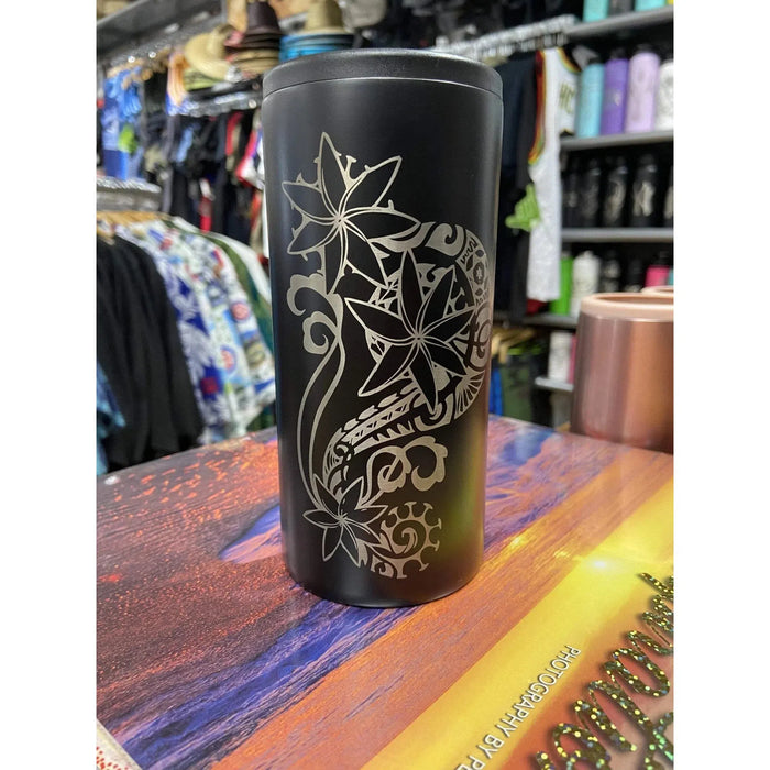 Laser Engraved Tahitian Tiare Flask - Flask - Leilanis Attic