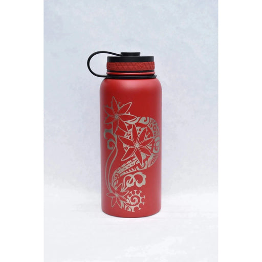 Laser Engraved Tahitian Tiare Flask - Flask - Leilanis Attic