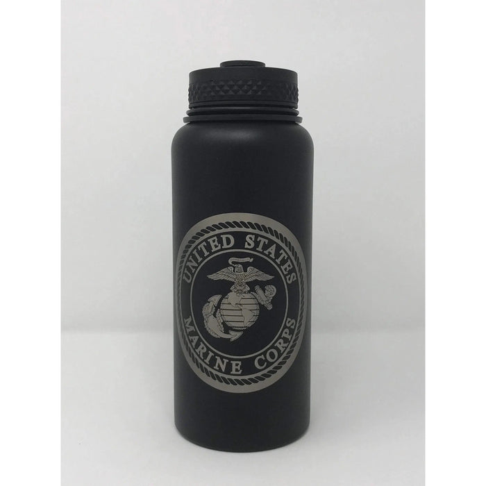 Laser Engraved US Marine Corps Flask - Flask - Leilanis Attic