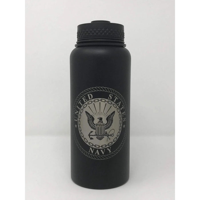 Laser Engraved US Navy Logo Flask - Flask - Leilanis Attic